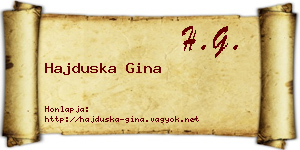 Hajduska Gina névjegykártya